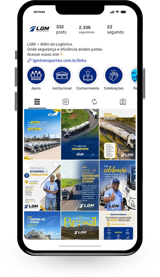 Exemplo de conteúdo desenvolvido para a LGM Transportes