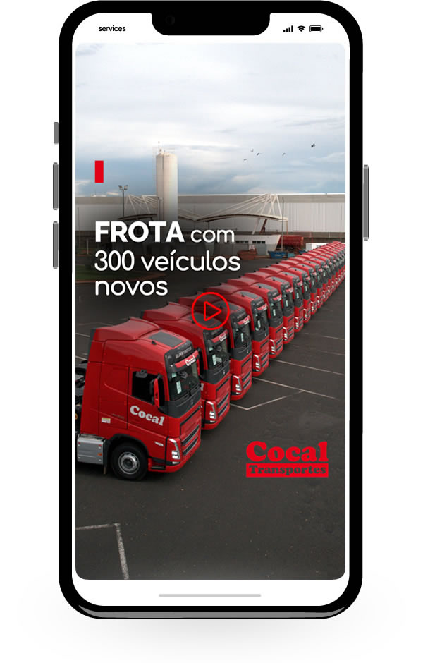 Exemplo de conteúdo para Instagram da Cocal Transportes